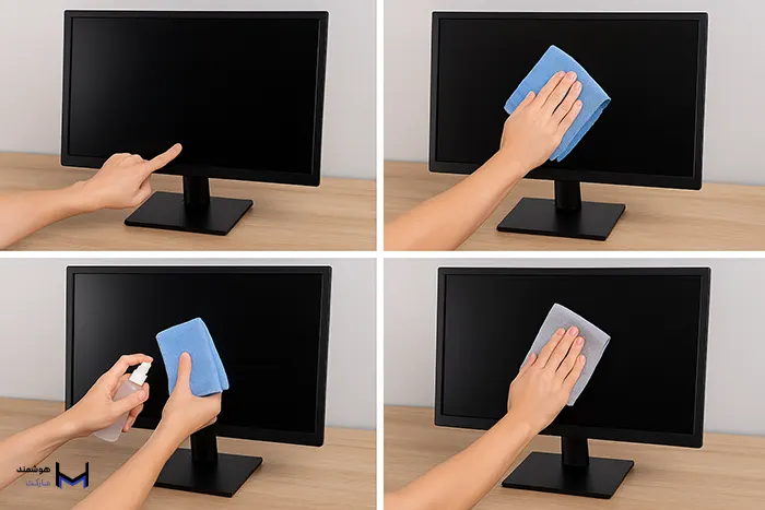 مراحل تمیز ردن مانیتور های لمسی 